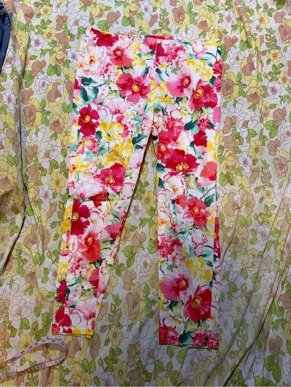 Polo Ralph Lauren Floral Ankle Pants Pink Multicolor Size 14